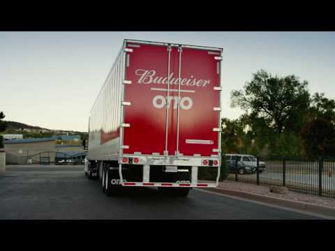 Self driving trucks deliver beer